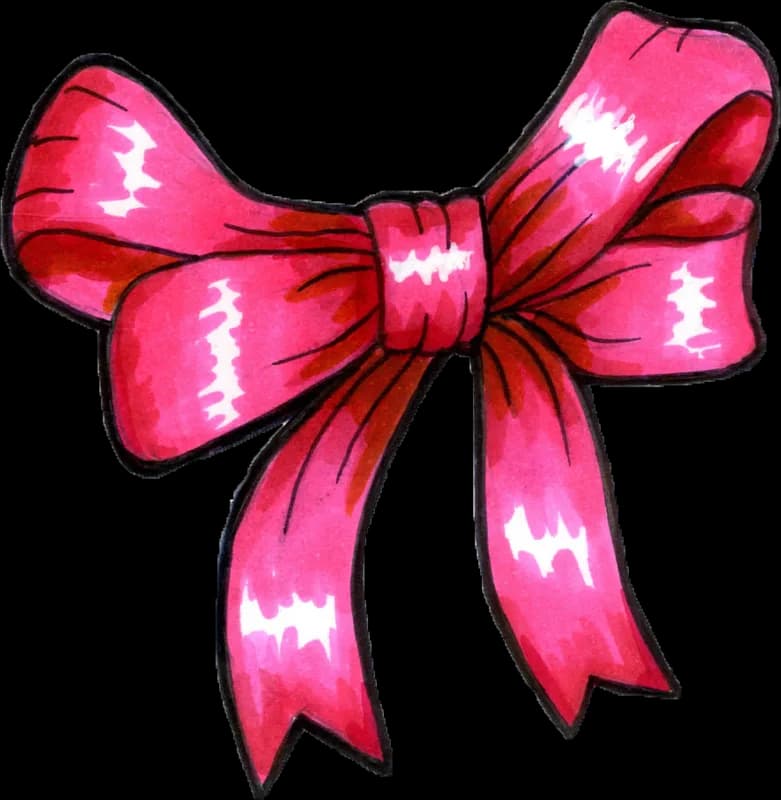 Glossy hot-pink ribbon bow