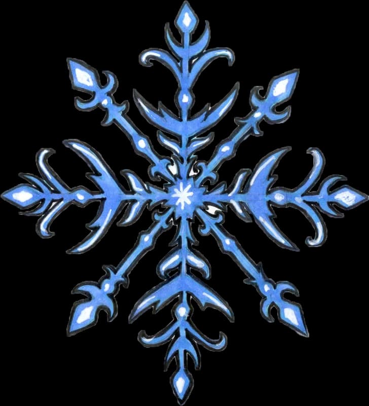Icy blue snowflake